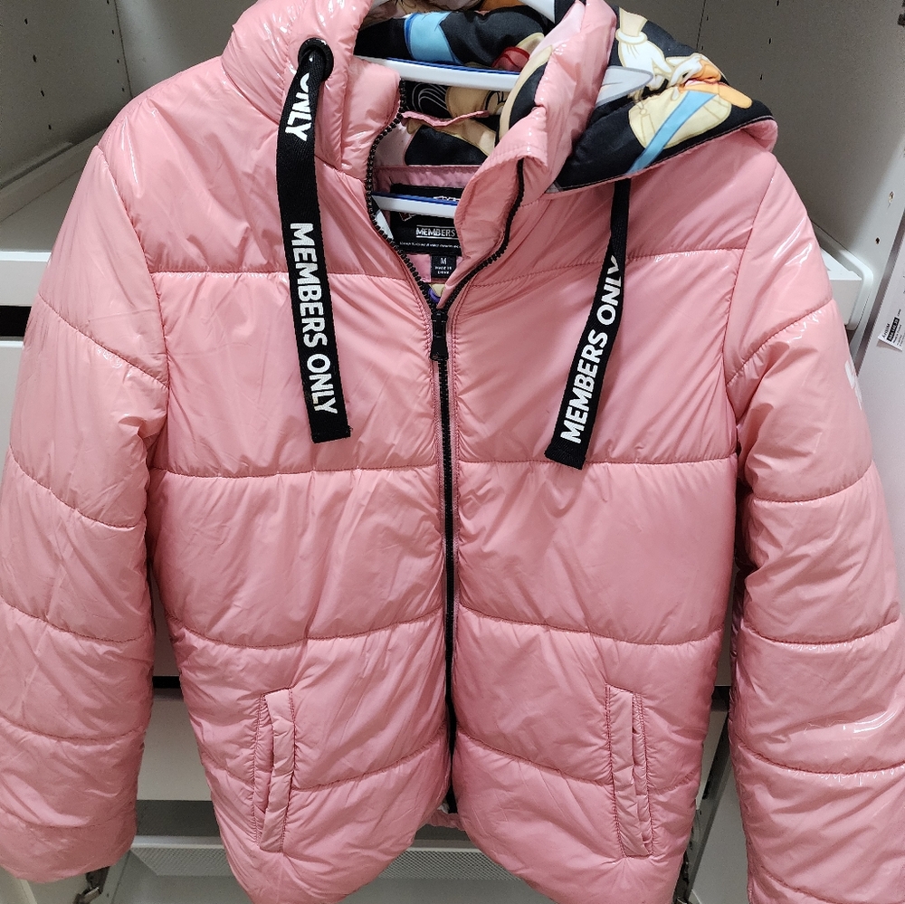 Members Only Pink Looney Tunes Puff Jacket